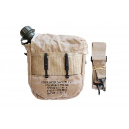 US Military Army Collapsible Canteen 2 QT Cover Pouch Desert Tan