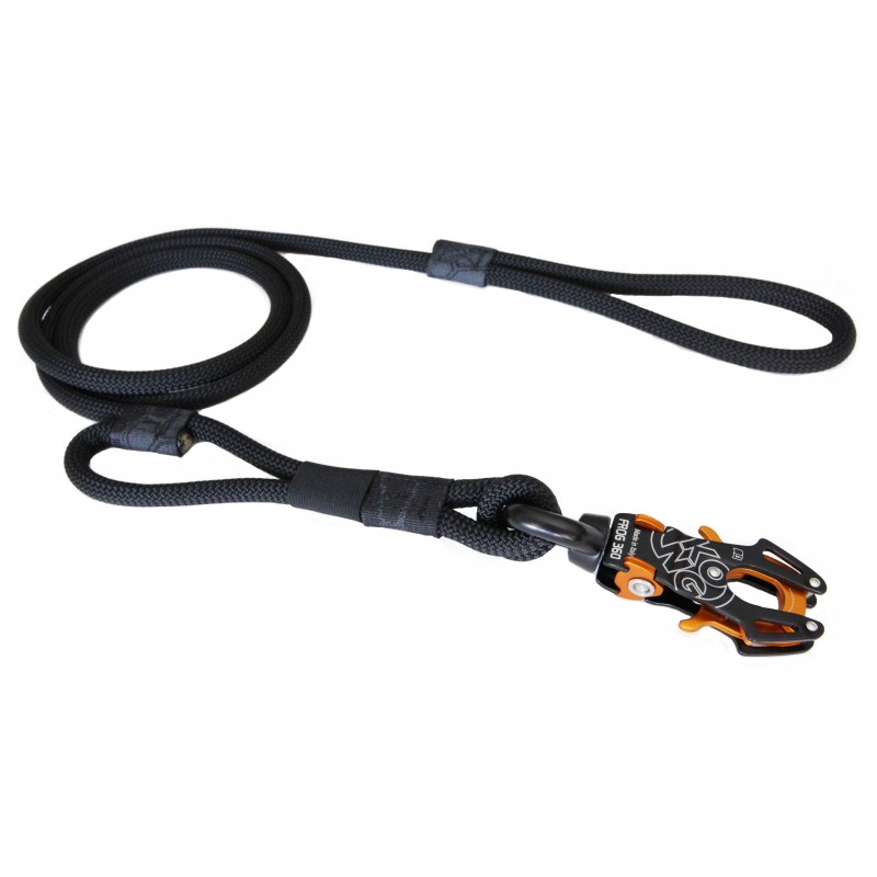 Heavy Duty Professional Climbing Rope Double Handle Dog Leash Lead with Quick Release Kong Frog 360 Swivel Clip