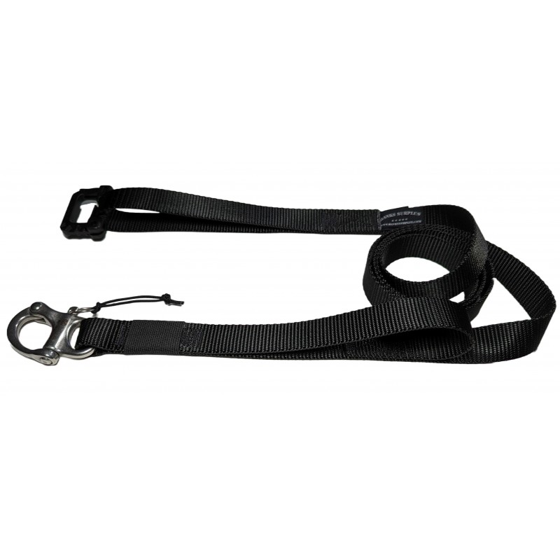 Double Traffic Handle Dog Leash with Quick Release Kong Shackle Clip. Made in USA by Hank's Surplus.