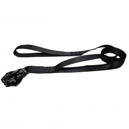 Heavy Duty Double Handle Traffic Lead Dog Leash with Kong Frog Clip. Black color.