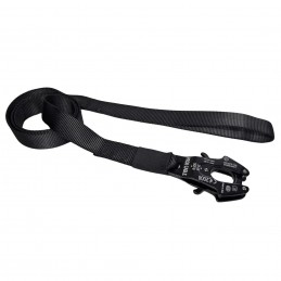 Heavy Duty Double Handle Traffic Lead Dog Leash with Kong Frog Clip. Black color.