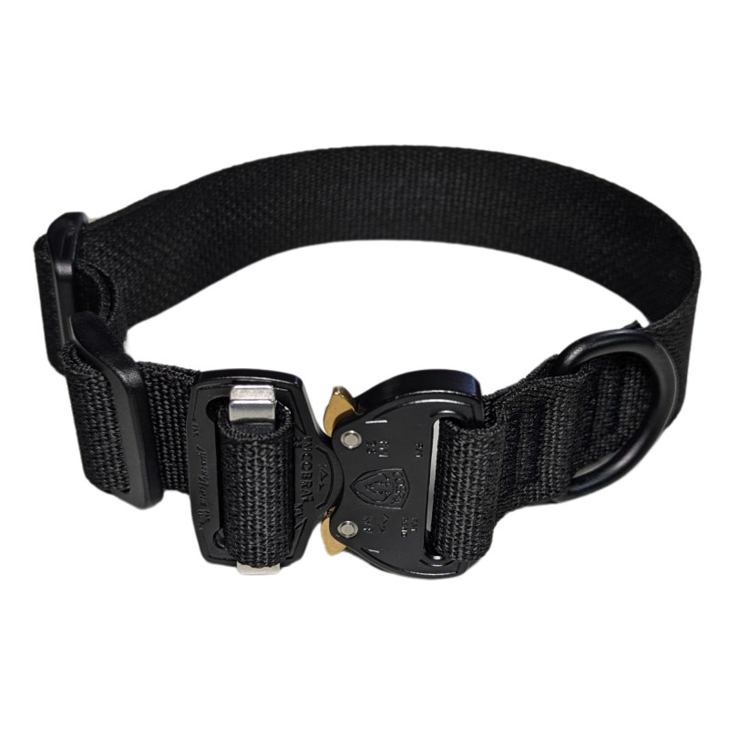 Heavy Duty Nylon D-Ring 1.5" Flexible Dog Collar with Quick Release Cobra Buckle