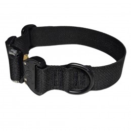 Heavy Duty Nylon D-Ring 1.5" Flexible Dog Collar with Quick Release Cobra Buckle