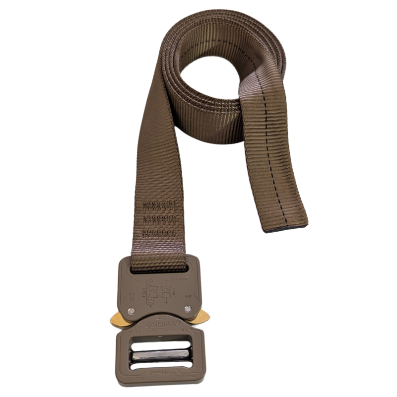 1" Mil-Spec Nylon Webbing Belt with COBRA Pro Quick Release Buckle. Made in USA. 1" Mil-Spec Nylon Webbing Belt with COBRA Pro Quick Release Buckle. Made in USA.