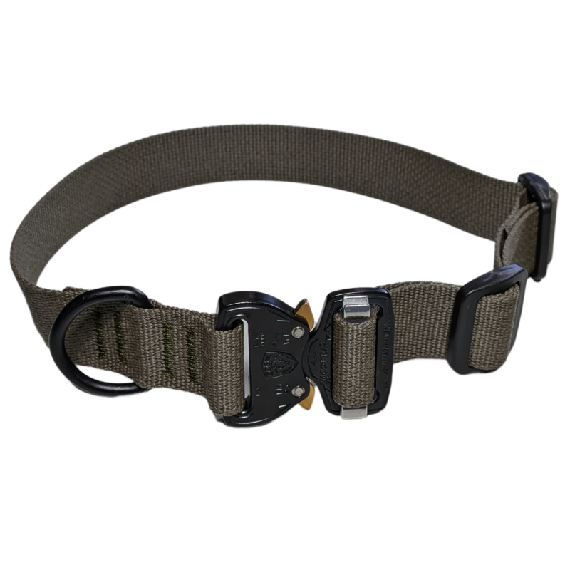 Heavy Duty Nylon D-Ring 1.5" Flexible Dog Collar with Quick Release Cobra Buckle
