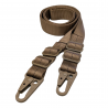 Hank's Surplus two-point sling in coyote brown color with HK snap clip.