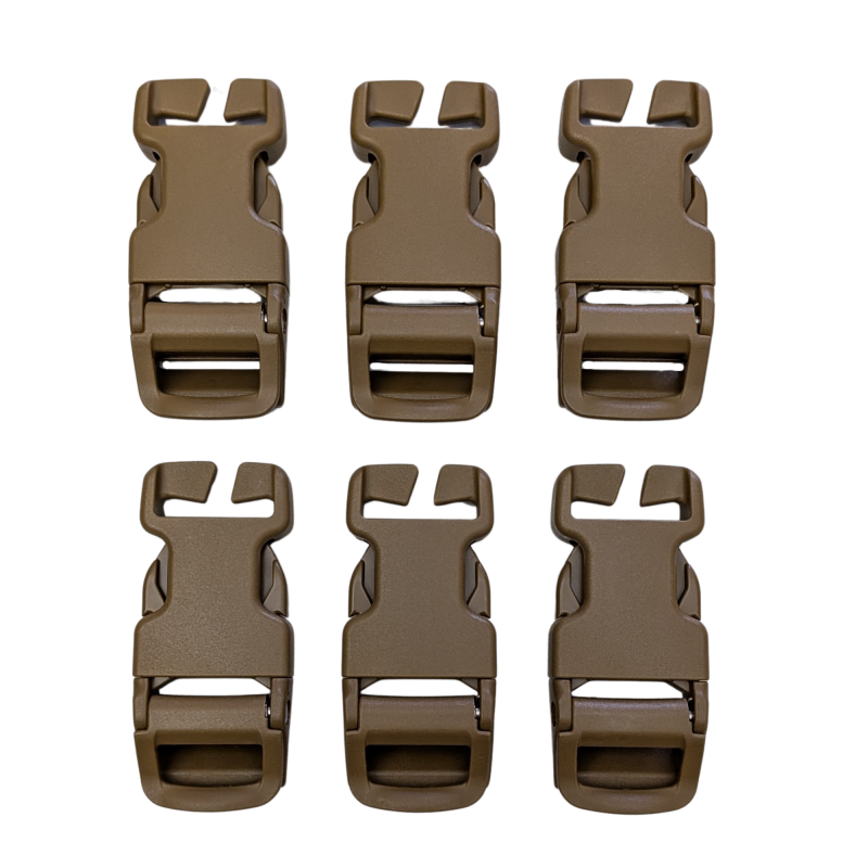 1" Mil-Spec Military Auto Cam Snap Quick Release Backpack Webbing Strap Buckle. Coyote Brown color. 1" Mil-Spec Military Auto Cam Snap Quick Release Backpack Webbing Strap Buckle. Coyote Brown color.