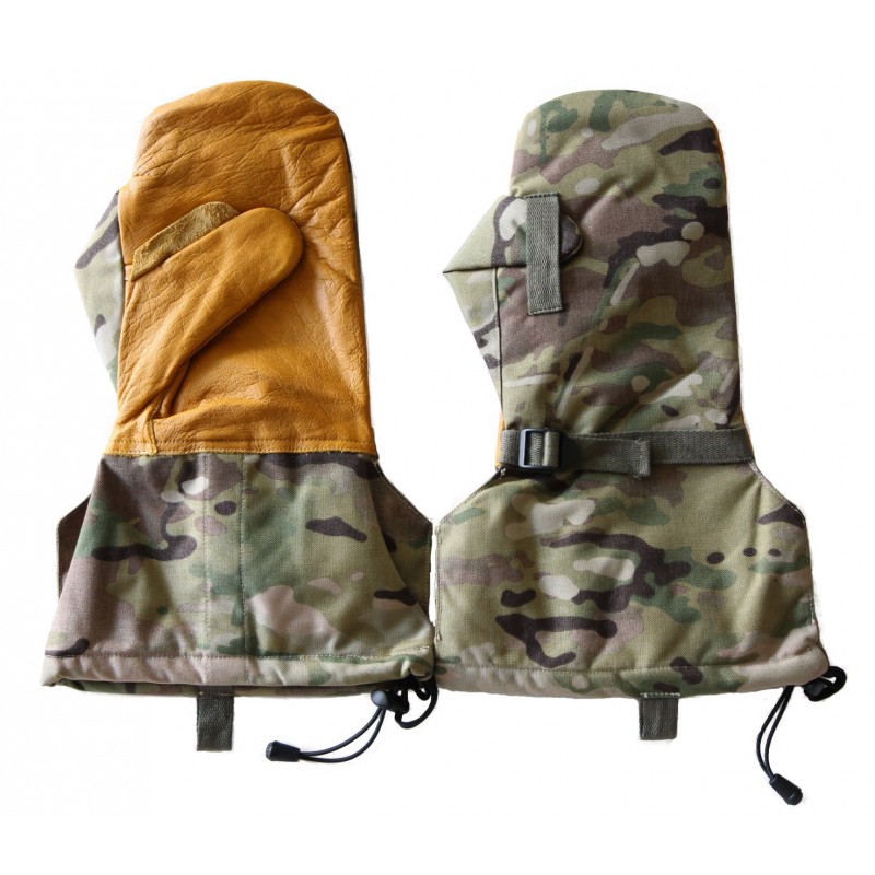 Hanks Surplus MultiCam Camouflage Cold Weather Leather Mitten Gloves