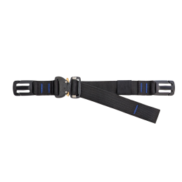 Replacement Backpack MOLLE Sternum Chest Strap with COBRA Buckle. Black 1" with blue thread.