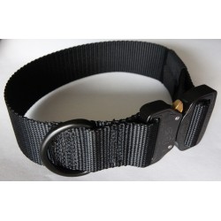 Heavy Duty Nylon D-Ring 1.5" Flexible Dog Collar with Quick Release Cobra Buckle