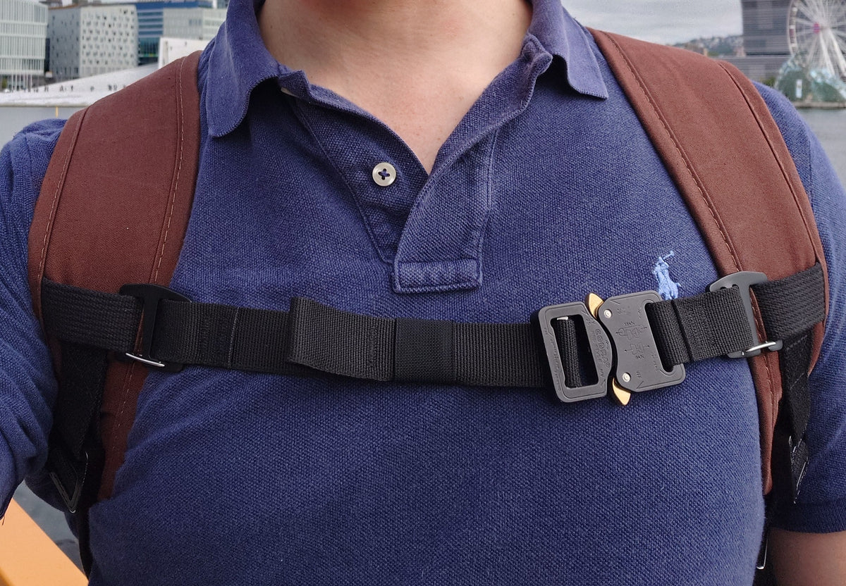 Replacement Backpack Sternum Chest Strap COBRA Prostyle Buckle - Aluminum Side Clips