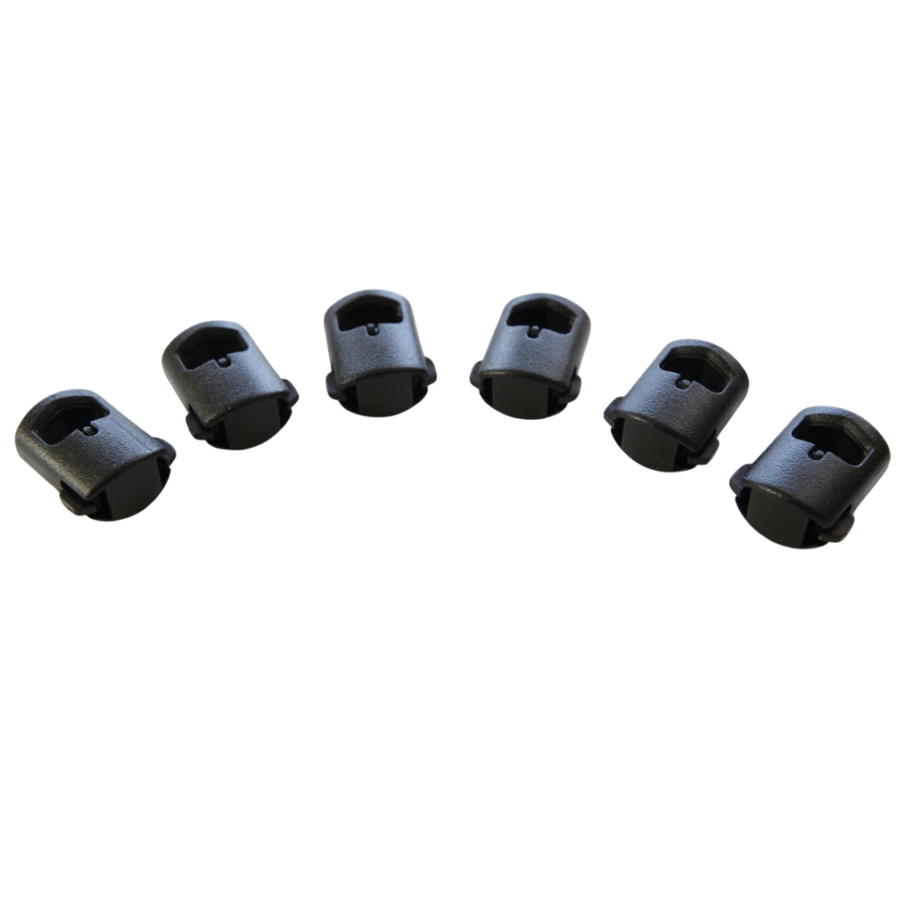 Heavy Duty Spring Snap Slider Barrel Paracord Drawstring Cord Locks – 6 Pack – Made in USA