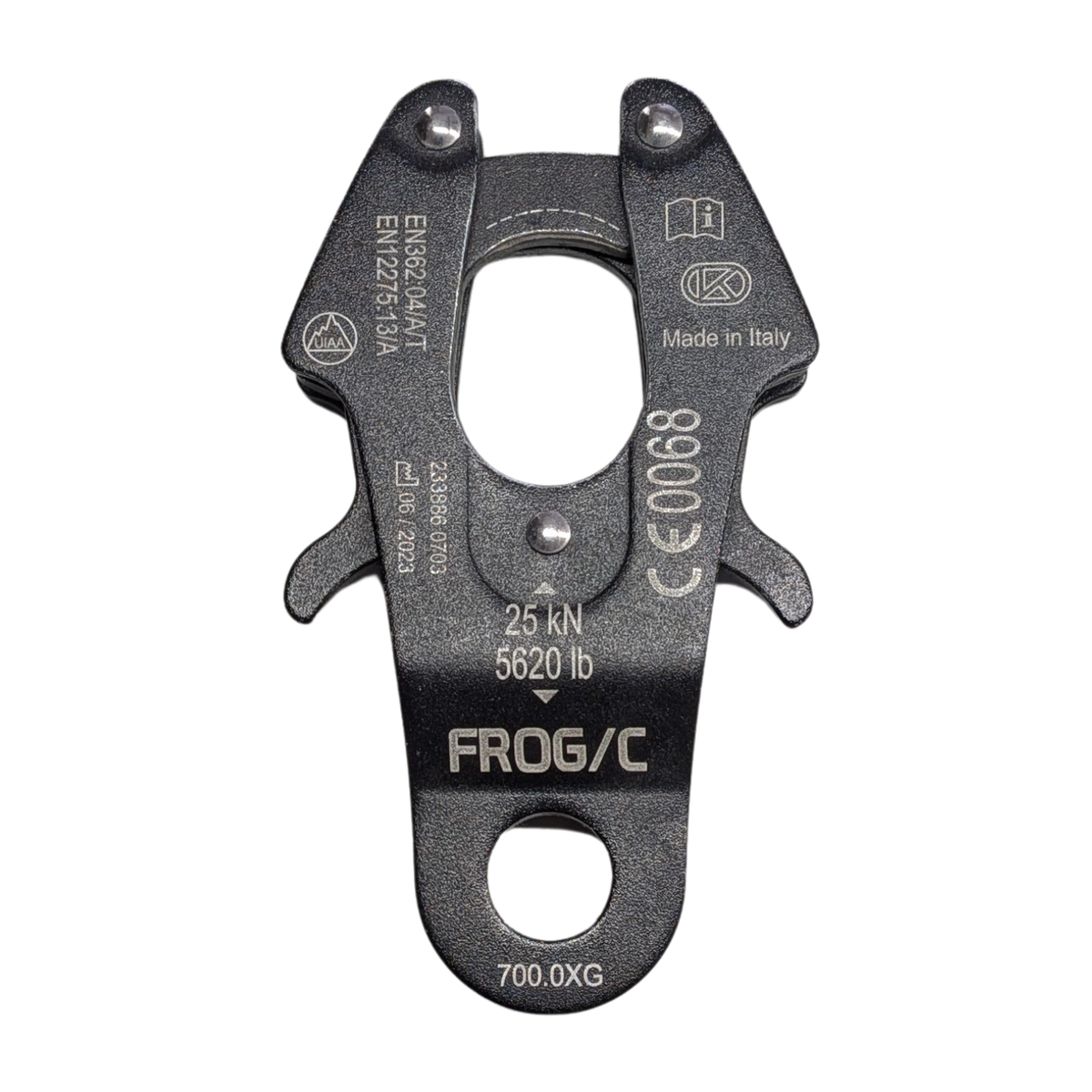 KONG FROG Cable Clip Carabiner – 25kN Automatic Locking Directional Connector for Metal Cable Anchors – Made in Italy