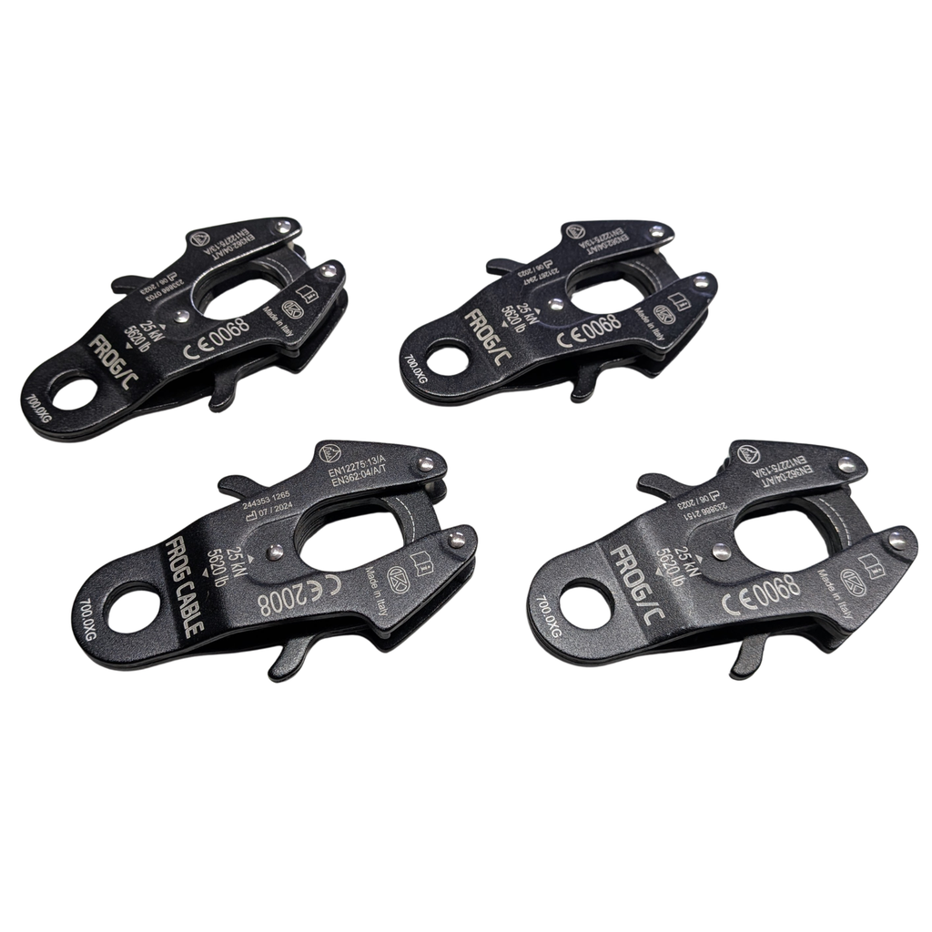 KONG FROG Cable Clip Carabiner – 25kN Automatic Locking Directional Connector for Metal Cable Anchors – Made in Italy