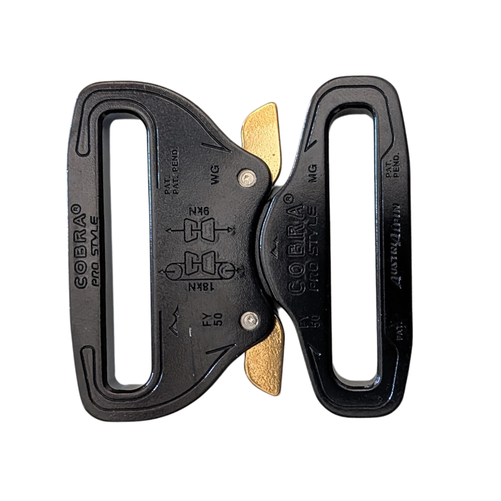 AustriAlpin COBRA 2.25" 2" Quick Release Tactical Duty Belt Buckle, Fixed Dual Clip, Black KTL
