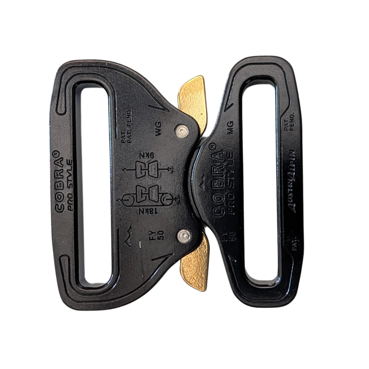 AustriAlpin COBRA 2.25" 2" Quick Release Tactical Duty Belt Buckle, Fixed Dual Clip, Black KTL