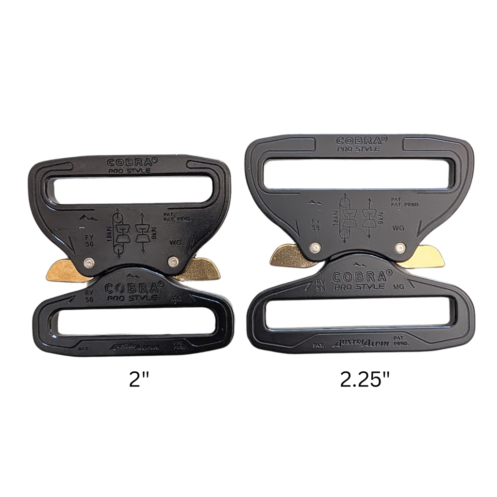 AustriAlpin COBRA 2.25" 2" Quick Release Tactical Duty Belt Buckle, Fixed Dual Clip, Black KTL