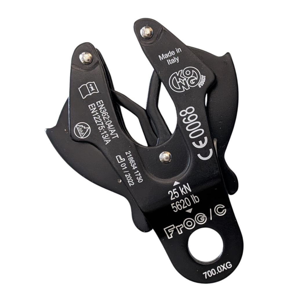 KONG FROG Cable Clip Carabiner – 25kN Automatic Locking Directional Connector for Metal Cable Anchors – Made in Italy