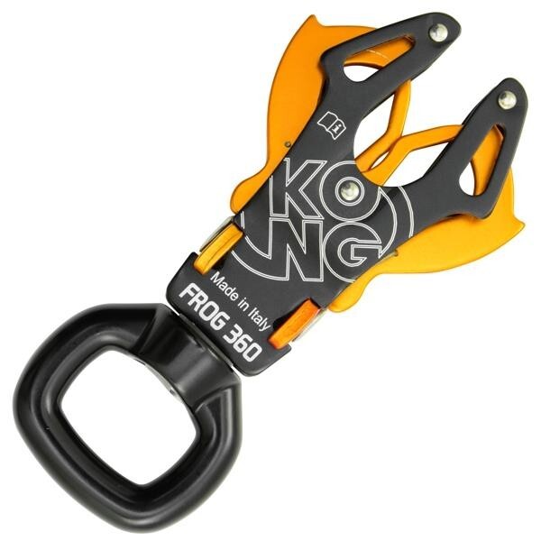 Kong Italy Frog 360 Swivel Carabiner Climbing Clip 23kN Black Orange
