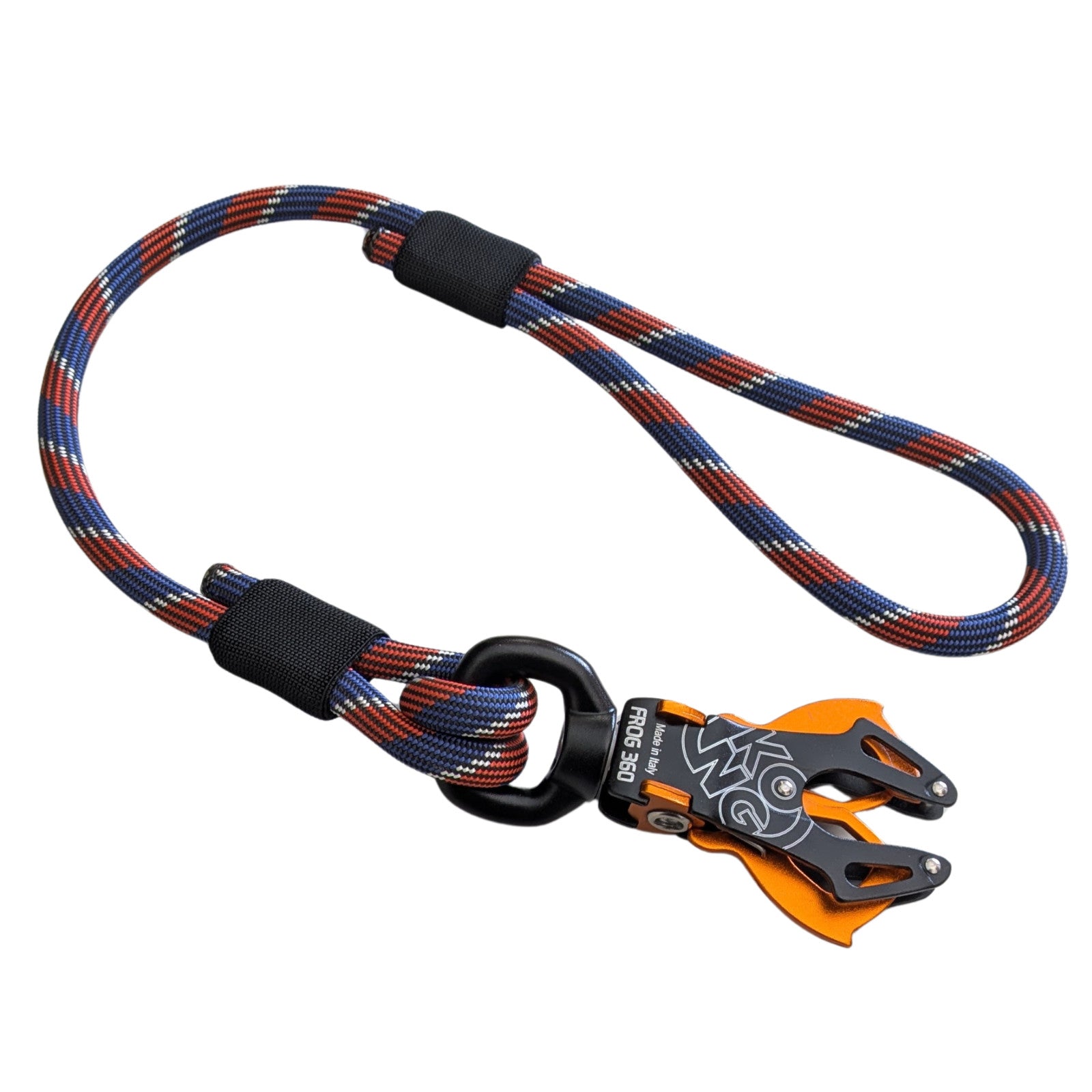 Heavy Duty Dog Short Traffic Rope Handle Leash with Kong FROG 360 Swivel Clip