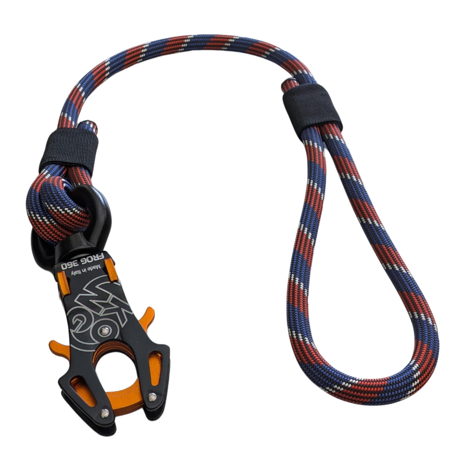 Heavy Duty Dog Short Traffic Rope Handle Leash with Kong FROG 360 Swivel Clip