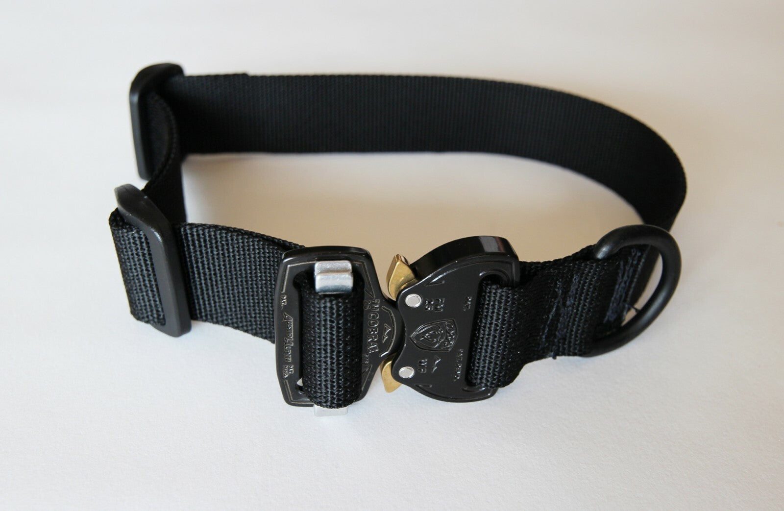 Mini Small Medium D Ring 1" Adjustable Dog Collar Quick Release Cobra Buckle