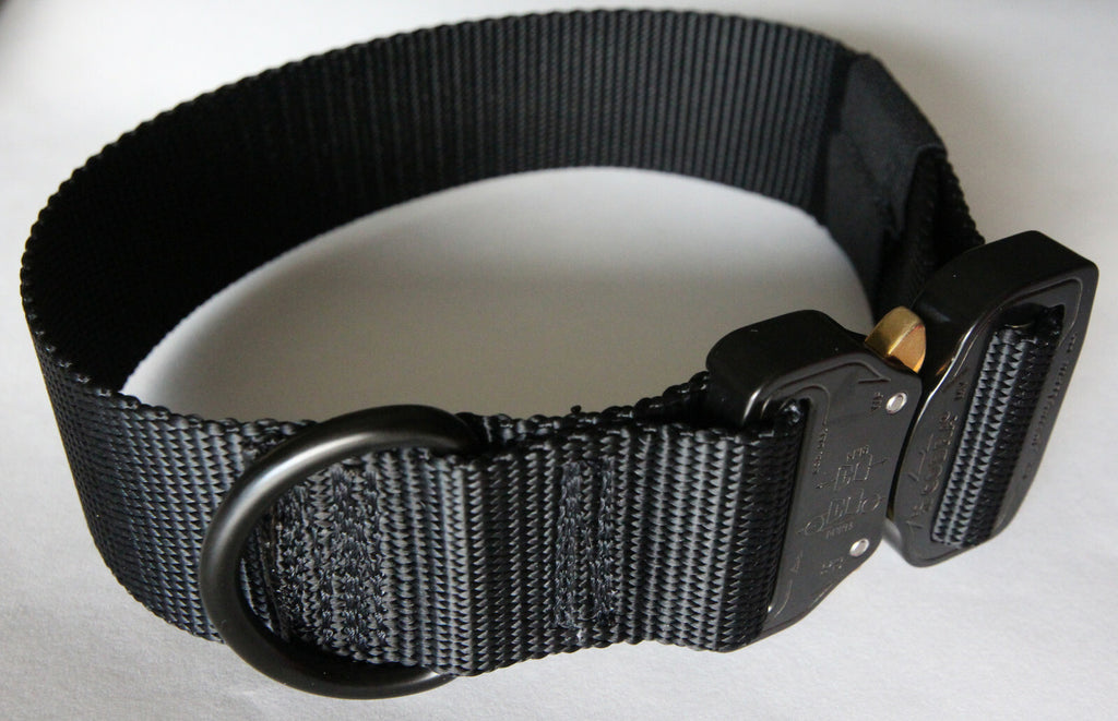 Heavy Duty Nylon D-Ring 1.5" Soft Flexible Dog Collar Quick Release Cobra Buckle