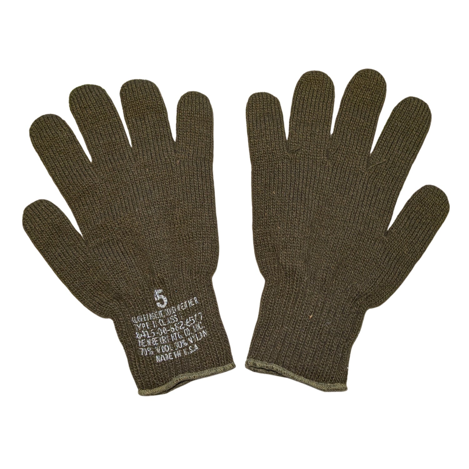 US Mil-Spec Cold Weather Military Wool Glove Mitten Liners 70% Wool / 30% Nylon