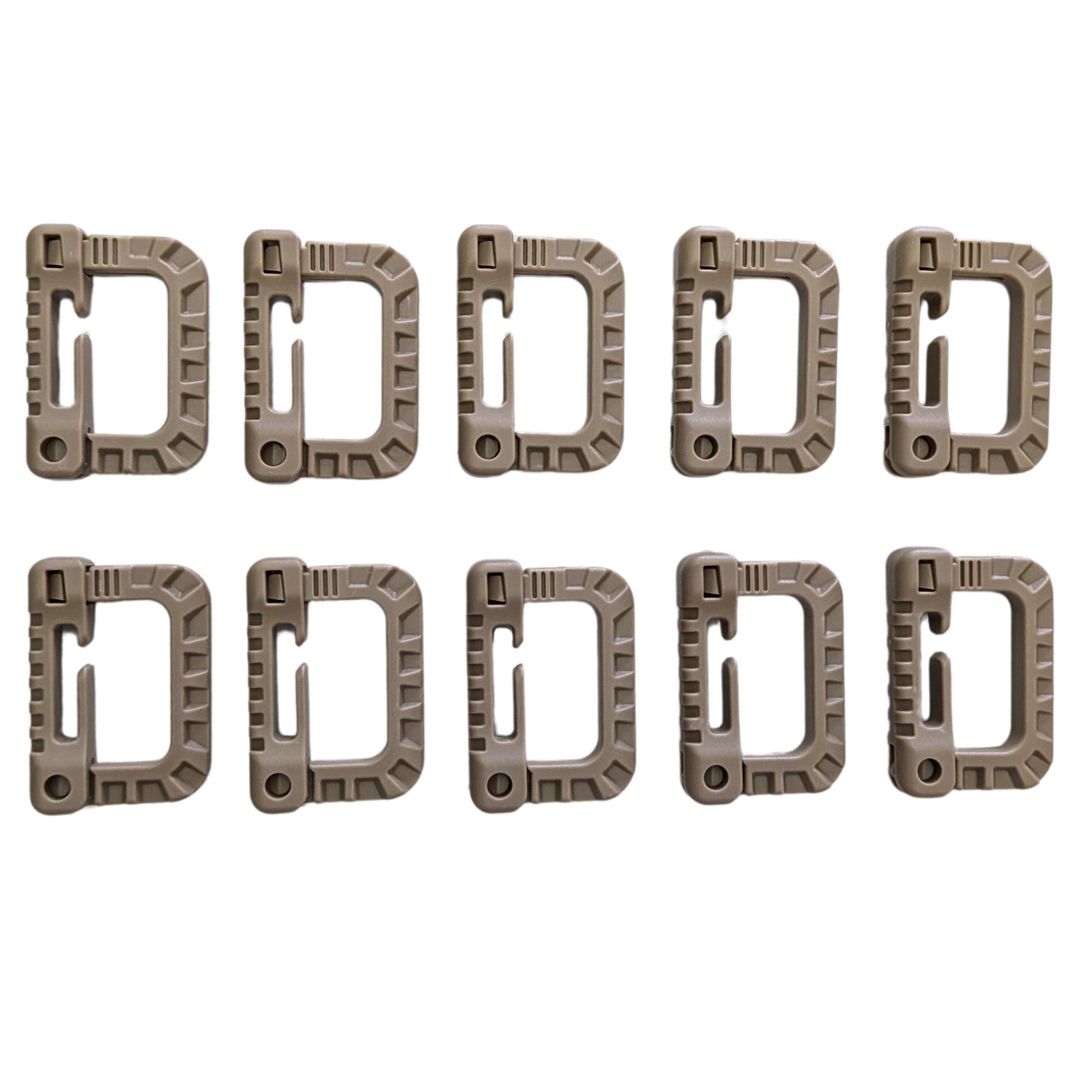 10 Backpack Vest MOLLE Grimloc Carabiner Gear Attachment Snap Clips TAN 499