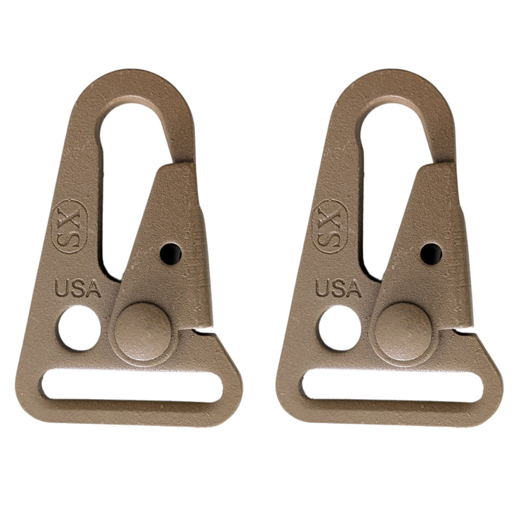 2-Pack US Military Tactical Gun Gear Equipment 1" Sling HK Snap Clip Coyote
