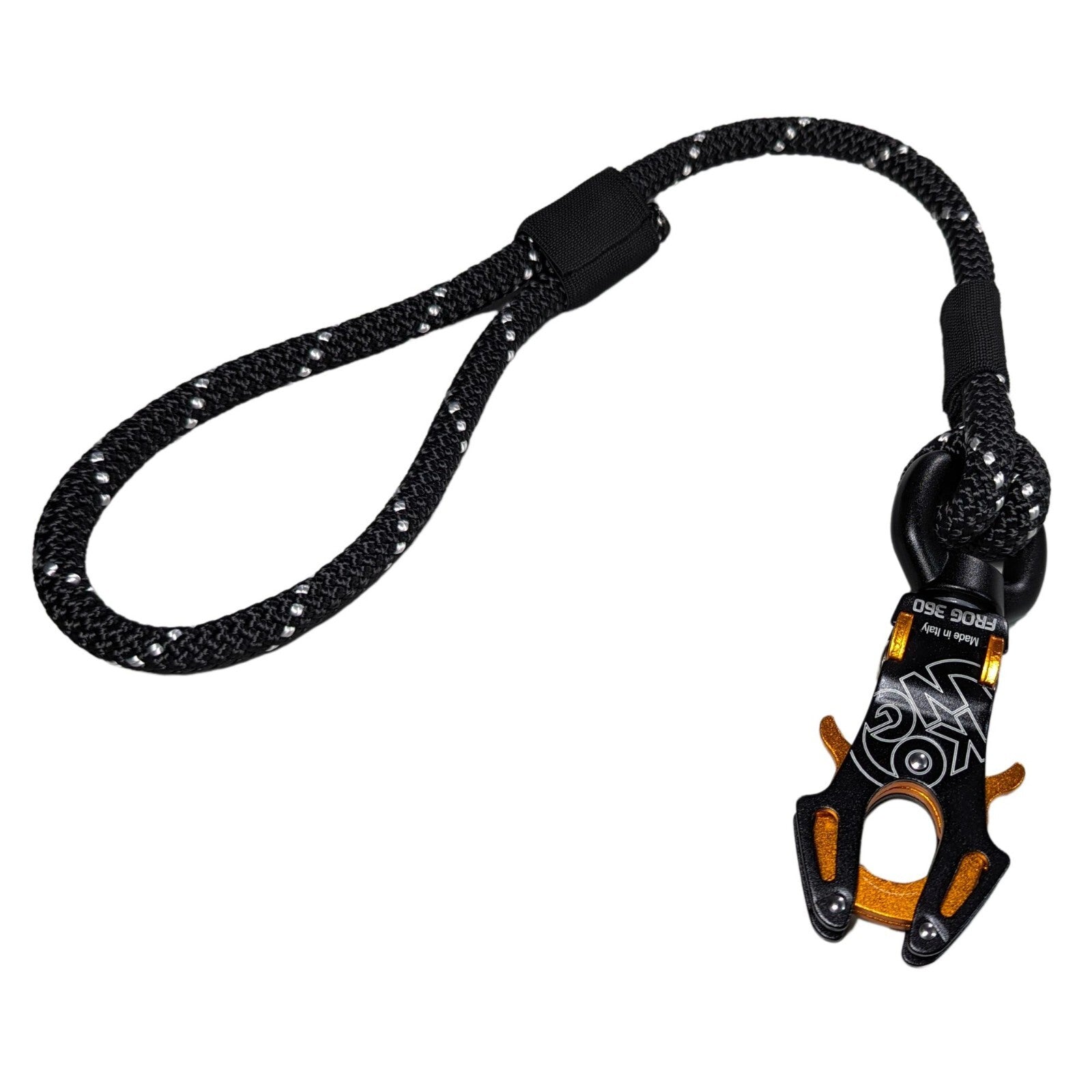 Heavy Duty Dog Short Traffic Rope Handle Leash with Kong FROG 360 Swivel Clip