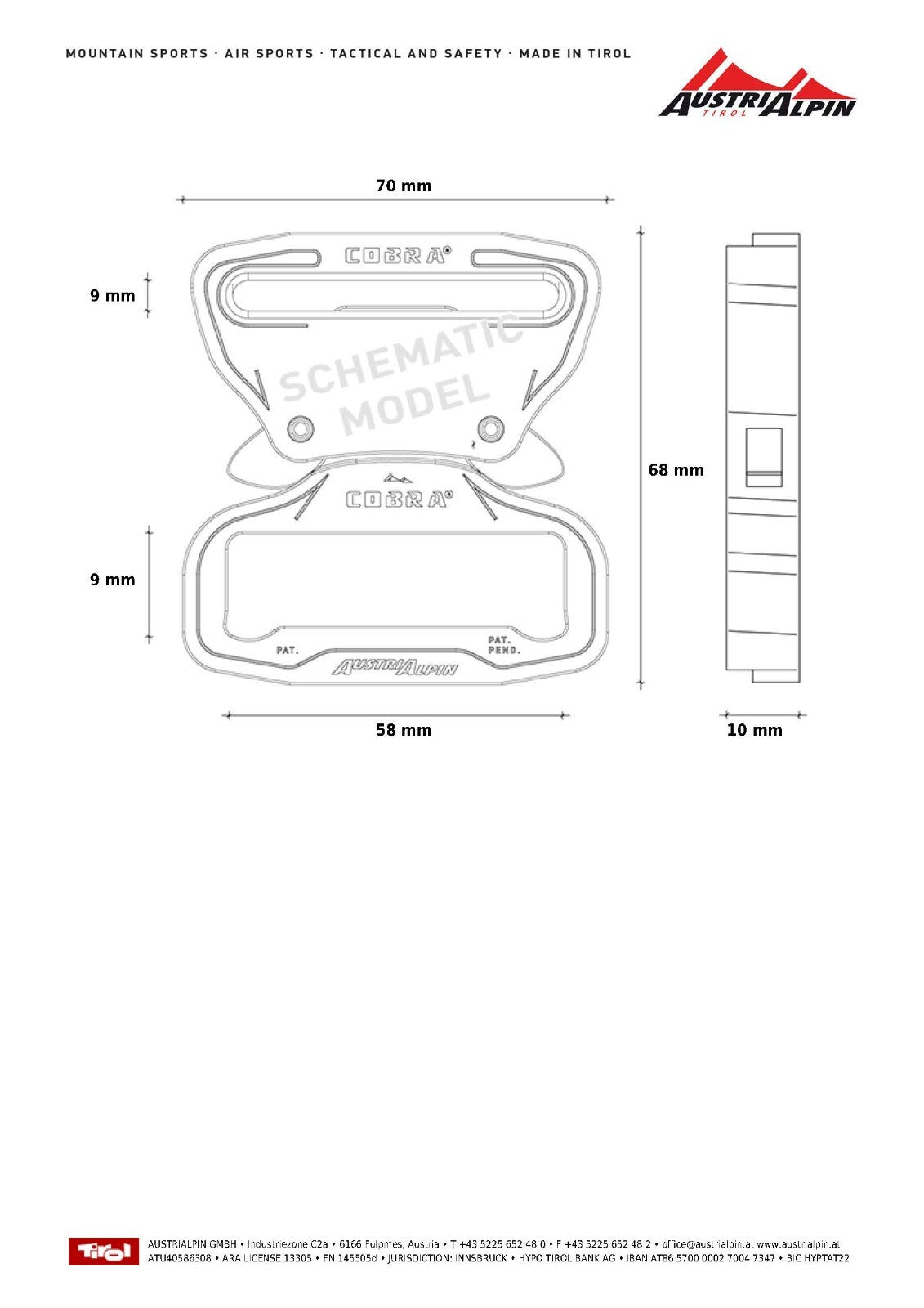 COBRA 2.25" 58mm Quick Release Tactical Dual Wide Fixed Duty Belt Buckle