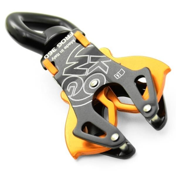Kong Italy Frog 360 Swivel Carabiner Climbing Clip 23kN Black Orange