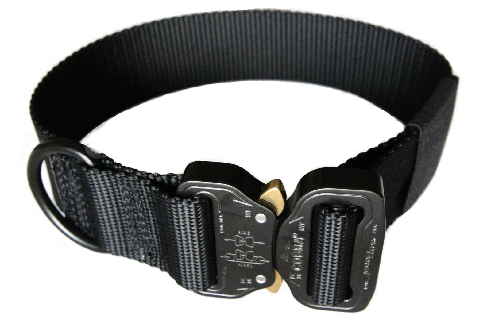 Heavy Duty Nylon D-Ring 1.5" Soft Flexible Dog Collar Quick Release Cobra Buckle