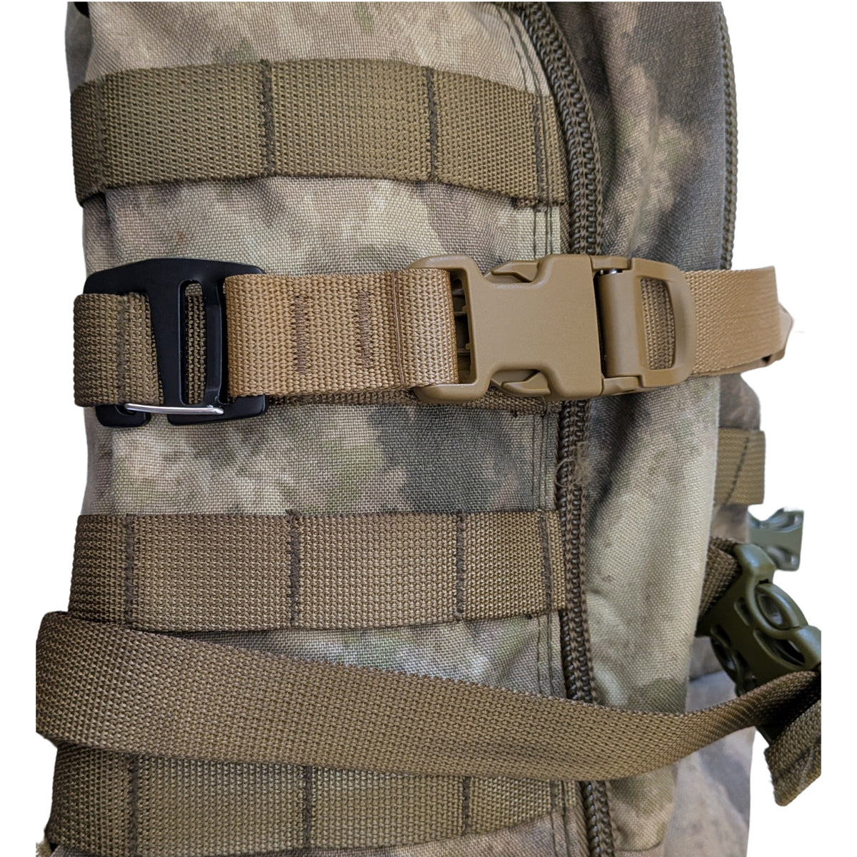 2 Backpack Compression Straps Heavy Duty Auto-Cam Buckle Aluminum Clips USA Made