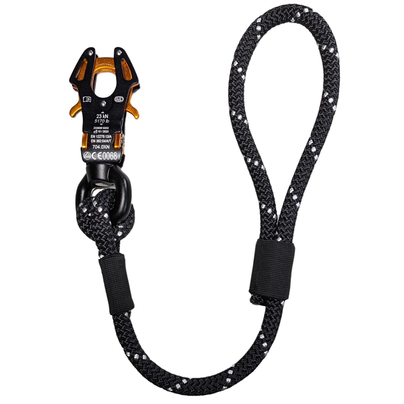 Heavy Duty Dog Short Traffic Rope Handle Leash with Kong FROG 360 Swivel Clip