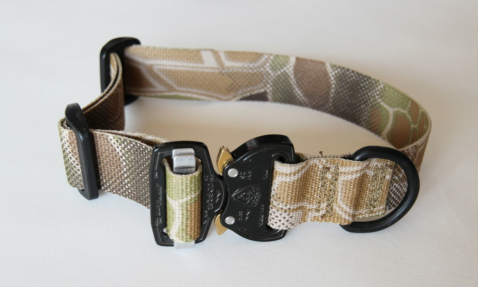 Mini Small Medium D Ring 1" Adjustable Dog Collar Quick Release Cobra Buckle