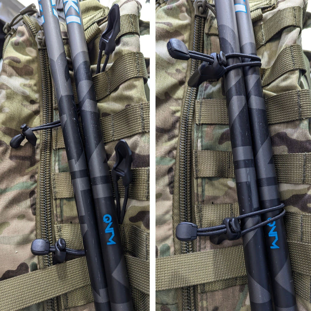2 Multiuse Tactical MOLLE Backpack Vest Equipment Ice Axe Ski Pole Clip Fastener