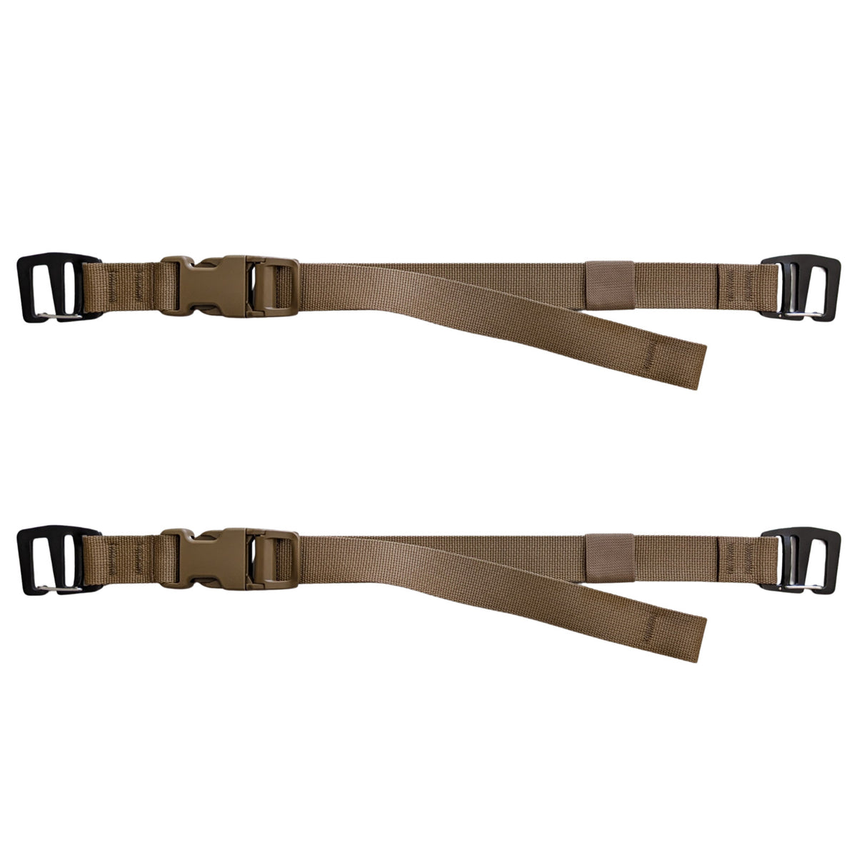 2 Backpack Compression Straps Heavy Duty Auto-Cam Buckle Aluminum Clips USA Made