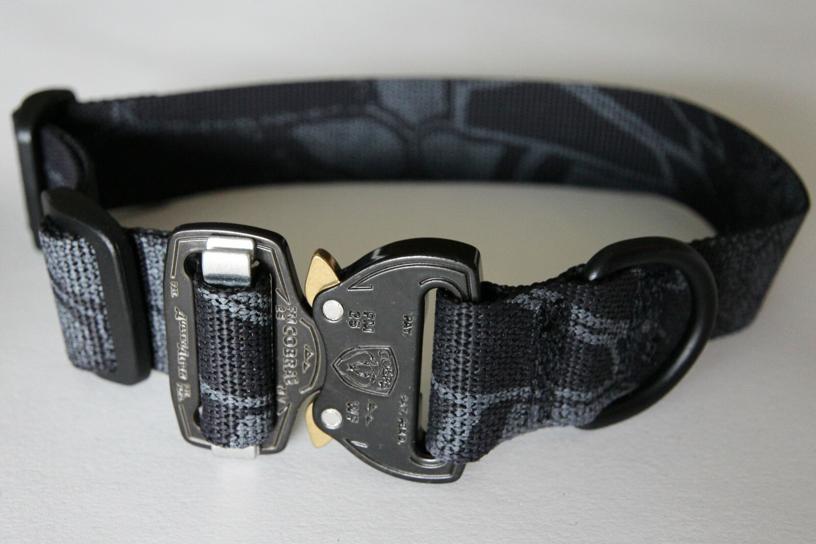 Mini Small Medium D Ring 1" Adjustable Dog Collar Quick Release Cobra Buckle