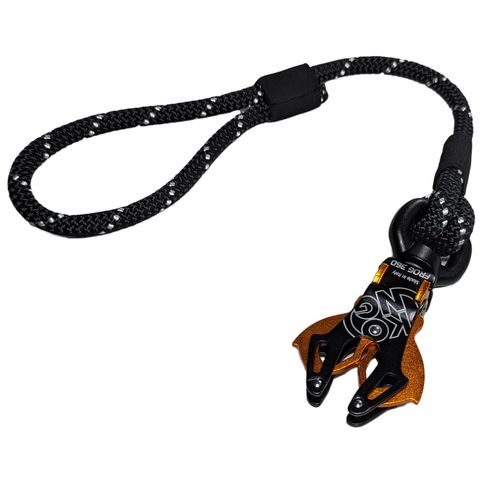 Heavy Duty Dog Short Traffic Rope Handle Leash with Kong FROG 360 Swivel Clip