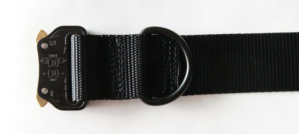 Heavy Duty Nylon D-Ring 1.5" Soft Flexible Dog Collar Quick Release Cobra Buckle