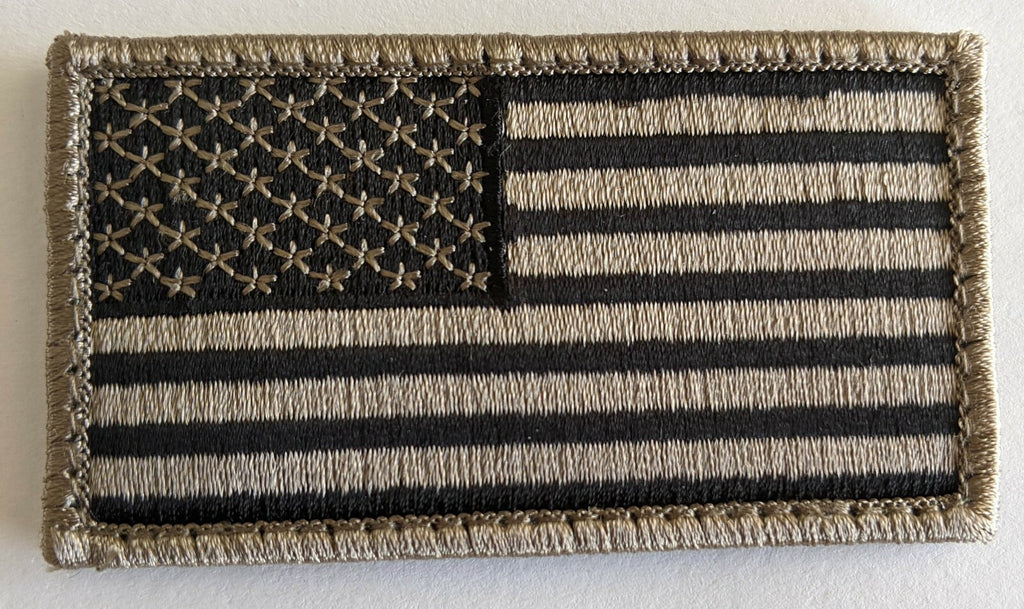 USA America Flag Embroidered Official VELCRO Fastener Patch Silver OD Camo Tan