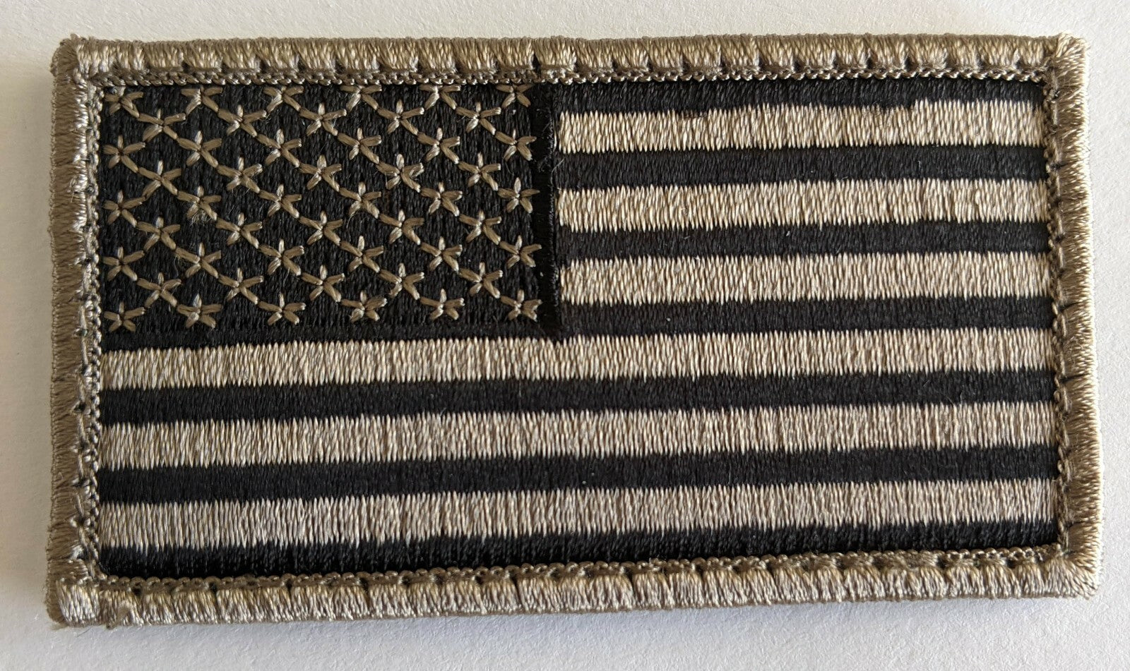 USA America Flag Embroidered Official VELCRO Fastener Patch Silver OD Camo Tan