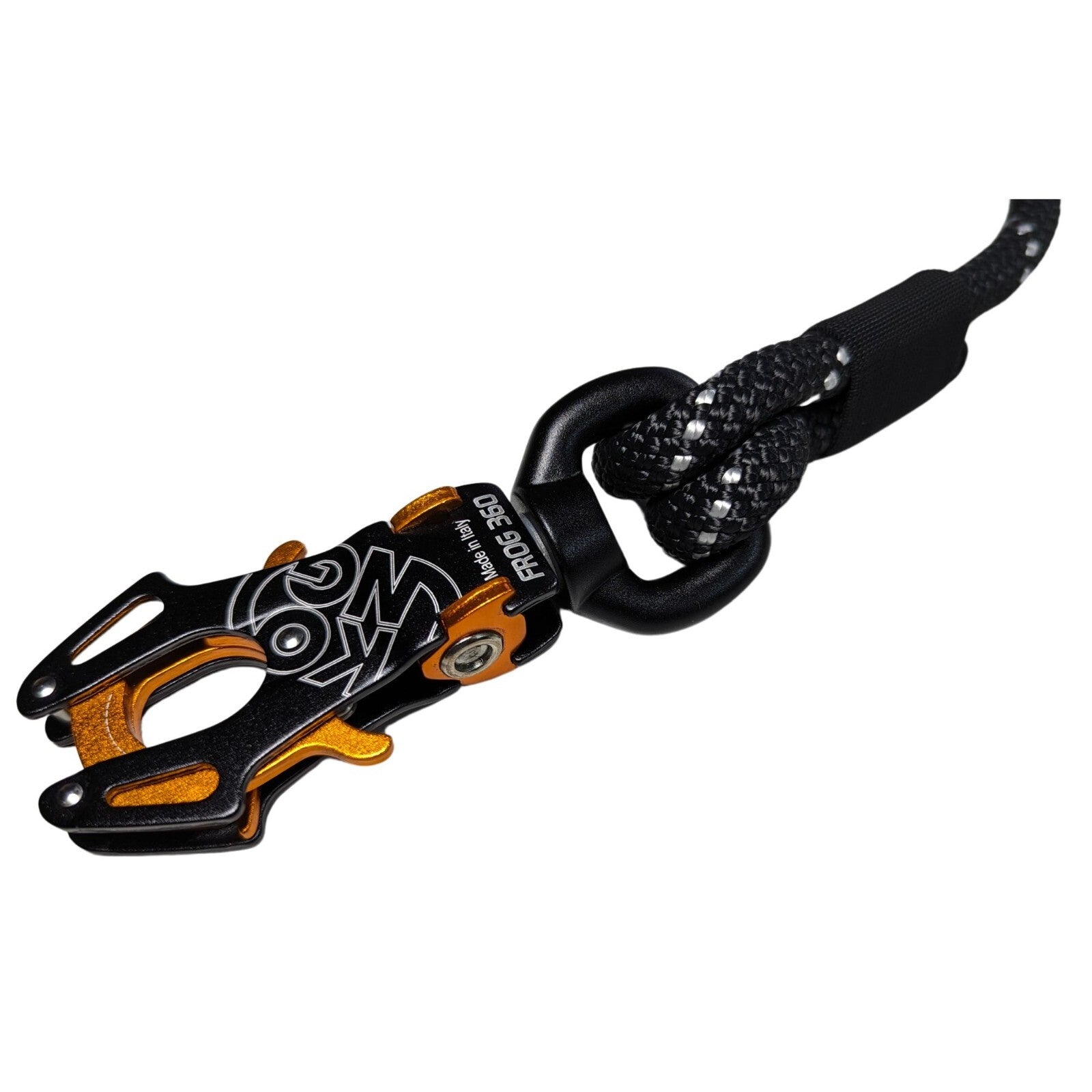 Heavy Duty Dog Short Traffic Rope Handle Leash with Kong FROG 360 Swivel Clip