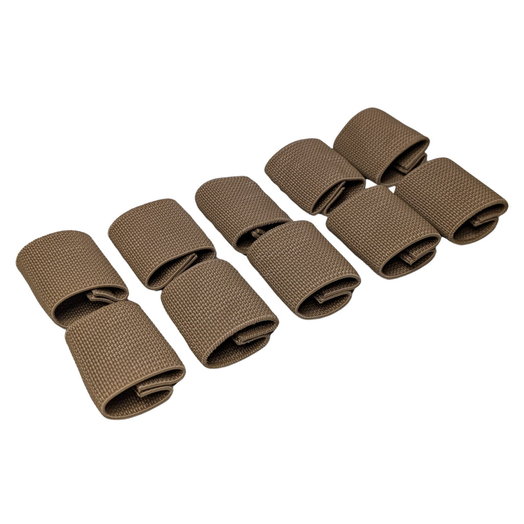 12 Mil-Spec 1" MOLLE ILBE Assault Backpack Elastic Webbing Strap Keepers Coyote