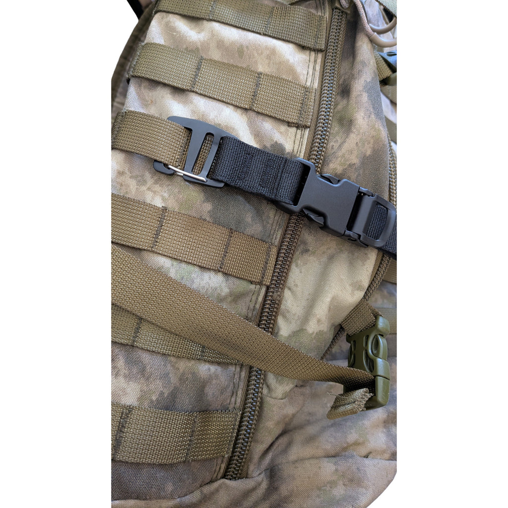 2 Backpack Compression Straps Heavy Duty Auto-Cam Buckle Aluminum Clips USA Made
