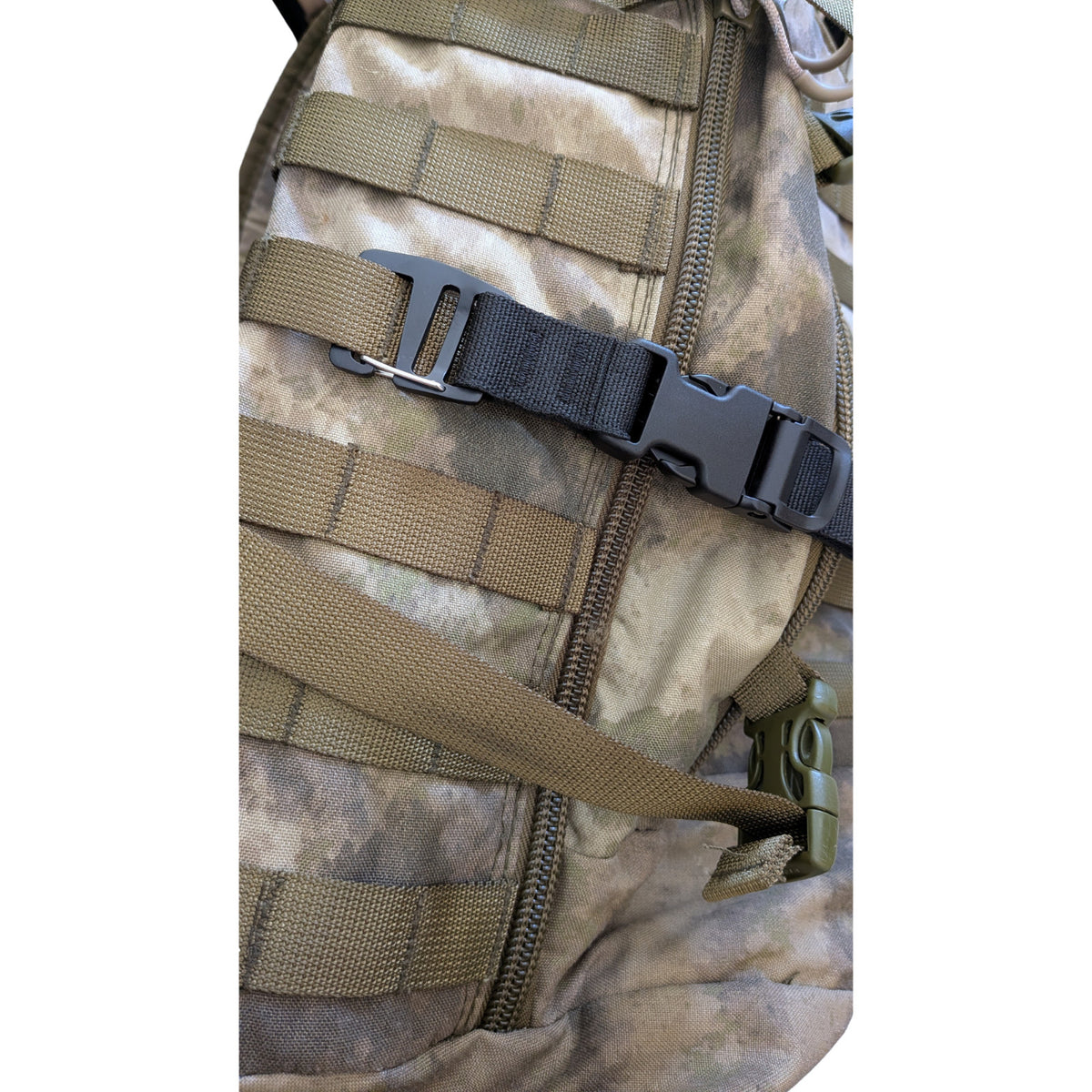2 Backpack Compression Straps Heavy Duty Auto-Cam Buckle Aluminum Clips USA Made