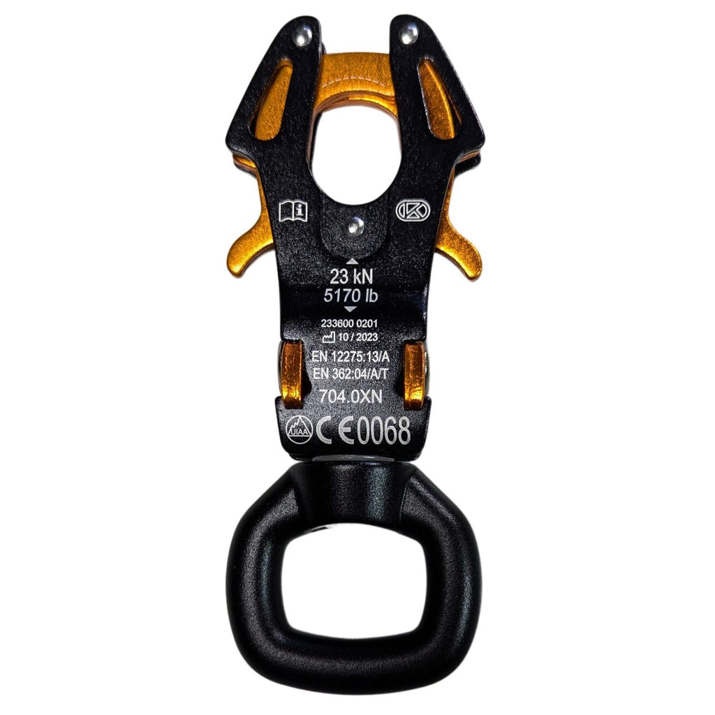 Kong Italy Frog 360 Swivel Carabiner Climbing Clip 23kN Black Orange