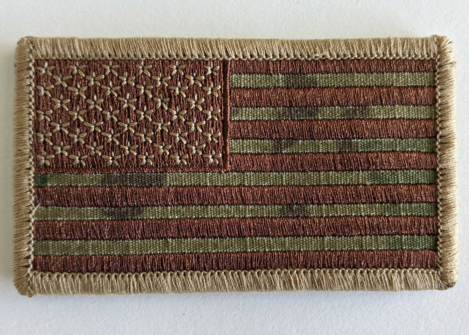 USA America Flag Embroidered Official VELCRO Fastener Patch Silver OD Camo Tan